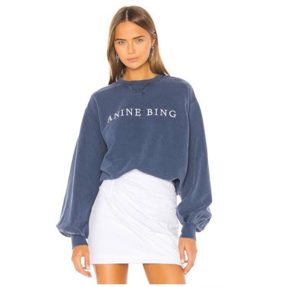 Anine Bing Navy Blue Sweatshirt - Picture 9 of 13